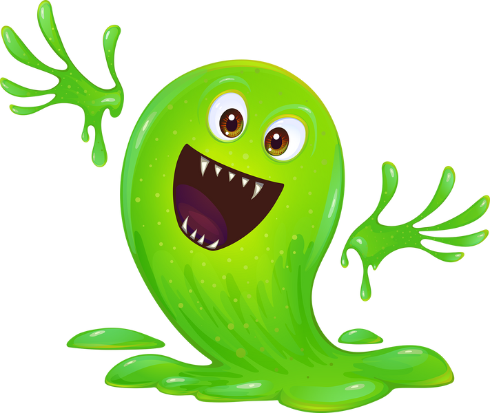 Green slime monster.Halloween detail.